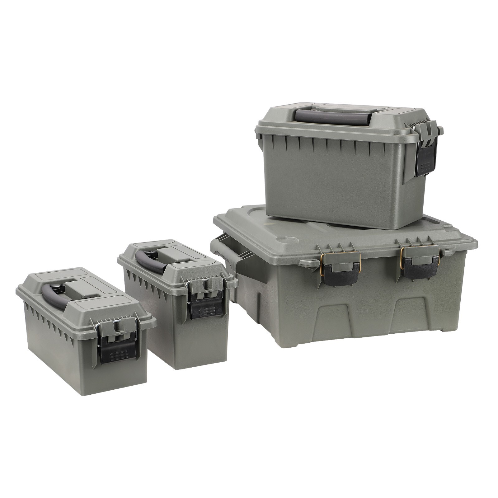 Texture Background Pvc Four-Can Assorted Ammo Can Crate Set, OD Green, Plastic, Stackable ...