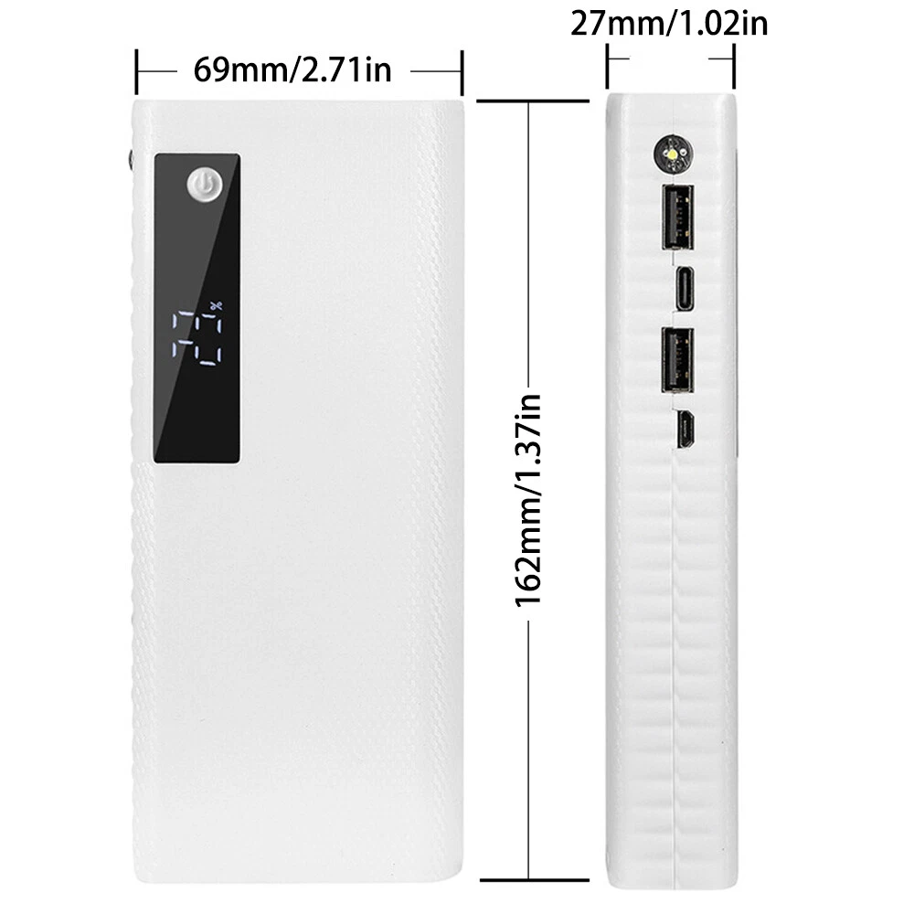 5x21700 LCD Power Bank Case DIY Portable Battery Shell