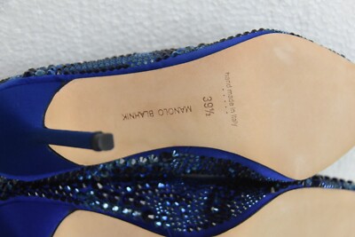 Escarpins Manolo Blahnik BB 105 - Talons Aiguilles - Daim Bleu Cobalt - Pointure 41,5 - Neuf Avec Boîte