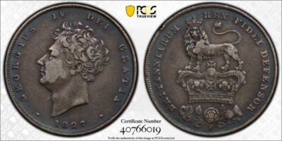 イギリス　1826年　Shilling　＠２３ GREAT BRITAIN GEORGE IV 1826 ONE SHILLING Lion Atop Crown