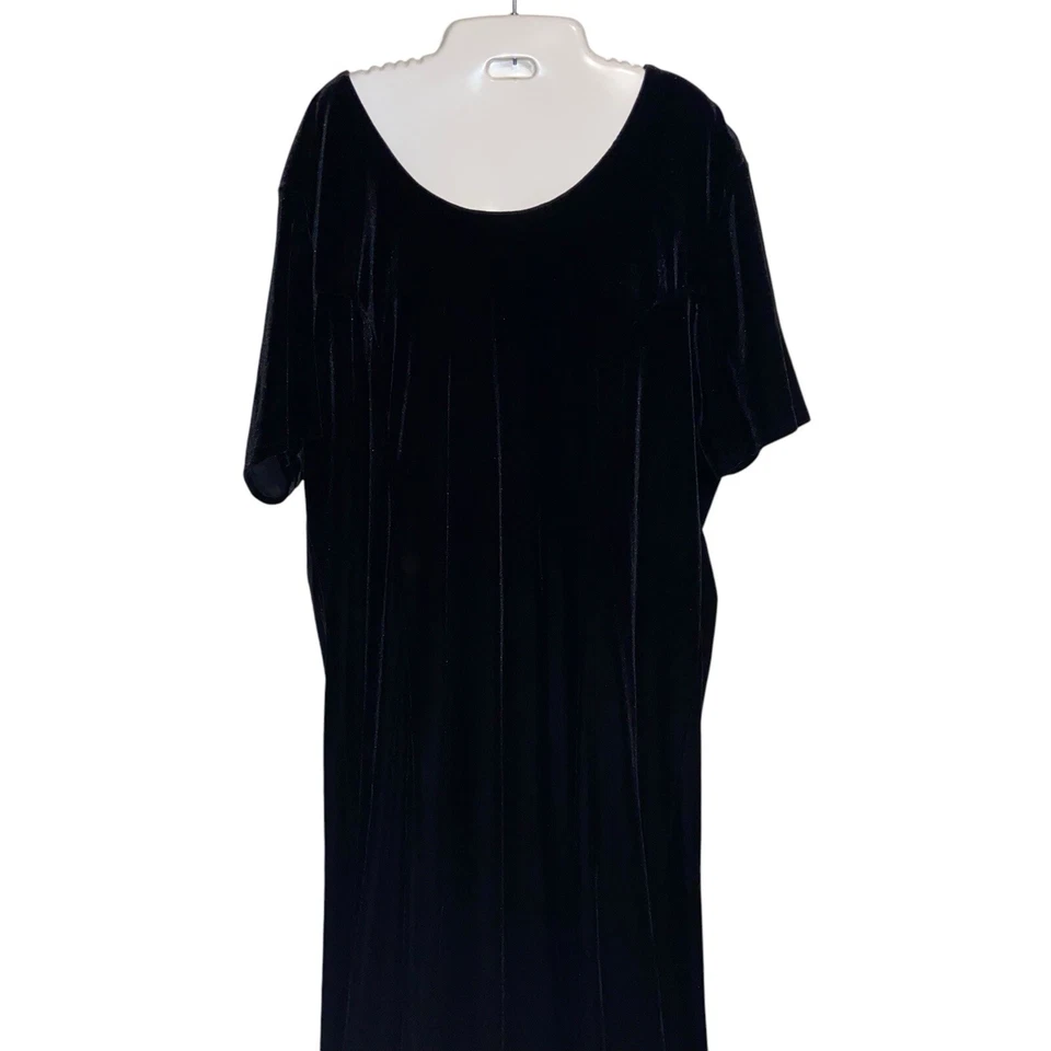 Vintage Fashion Bug Dress Womens Plus Size 22/24 Velour Velvet Maxi Whimsigoth - Image 2 of 4