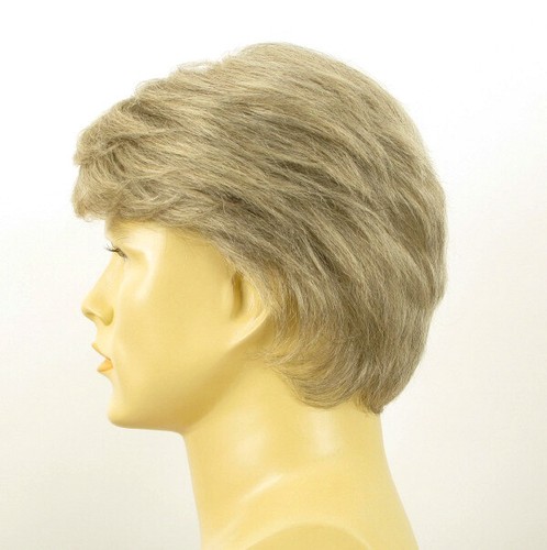 Peluca hombre cabello 100% natural blanco y gris OLIVIER 51 - Picture 3 of 8