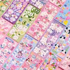 Cute Korean Style Stickers – 10 Random Sheets for Journals, Scrapbooks & More