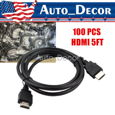 LOT OF 100 5FT HDMI Standard Male to Male Cable HD 4K 1080P High Speed