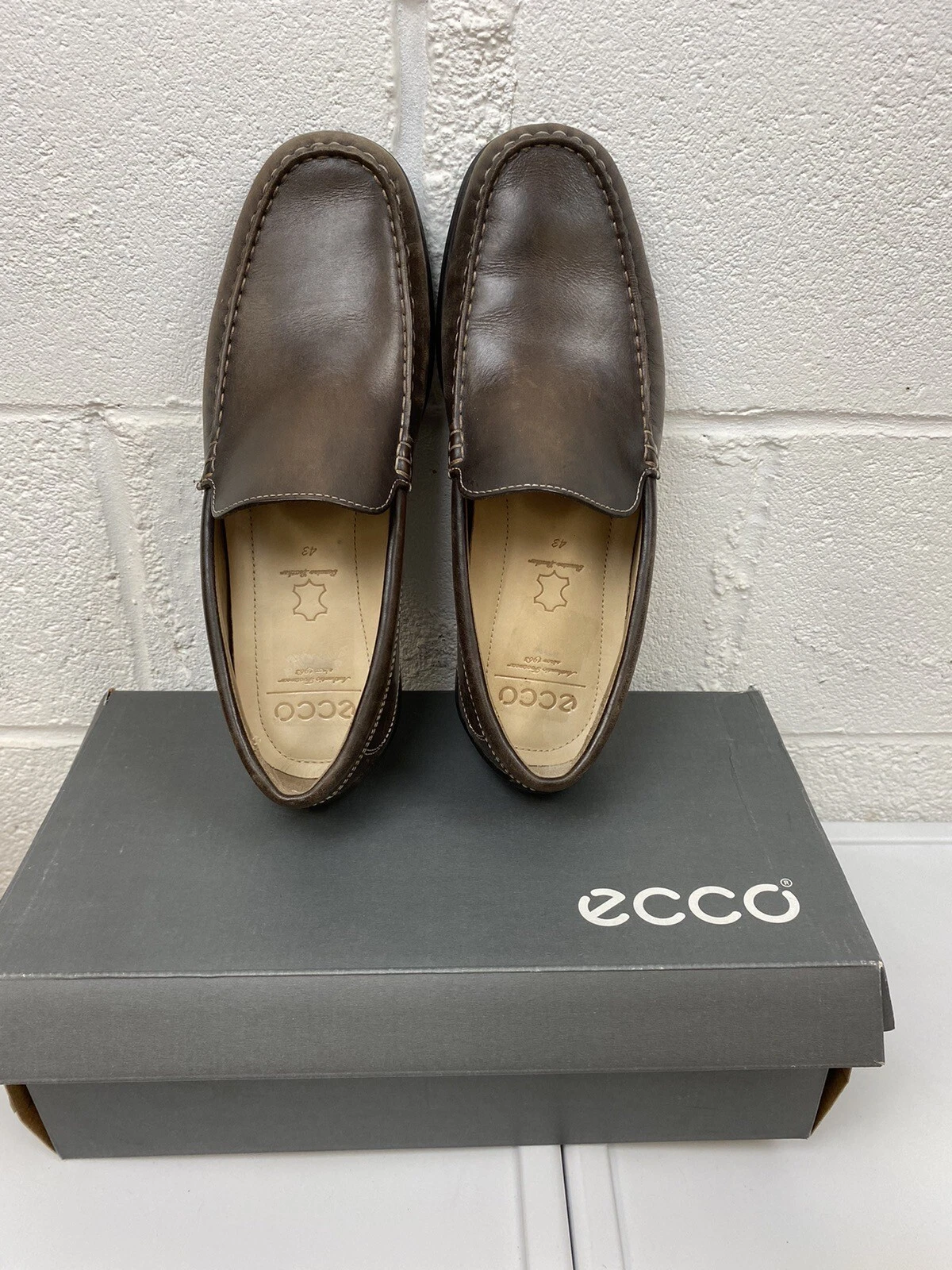 Mocassini slip on veneziani Ecco Classic Moc 2 marroni in pelle taglia US 9 9 5 EU 43