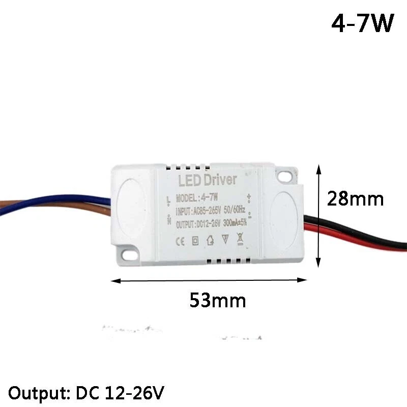 LED Driver 3W 7W 8W 12W 18W 25W 36W Power Supply Transformer 300ma DC 12V / 24V - Image 4 of 4