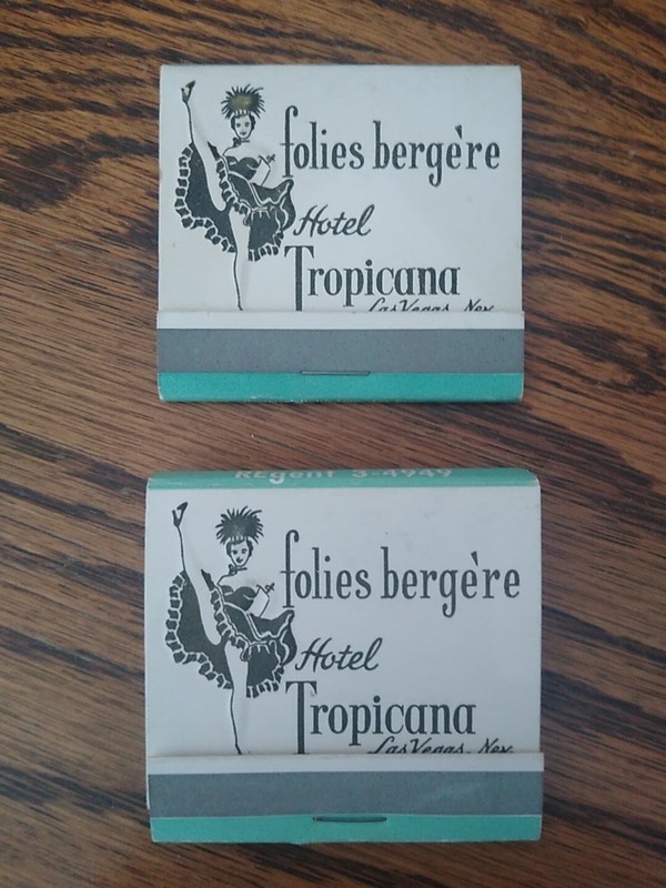 Full Unstruck "folies bergere" Hotel Tropicana Matchbooks Lot of 2