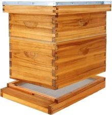 8 Frame Beehive Kit with Screened Bottom Board   Bee Hive Boxes Starter Kit