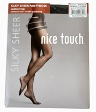 Nice Touch Silky Sheer Pantyhose Size AB, CD, Control Top Smooth, Choose Color