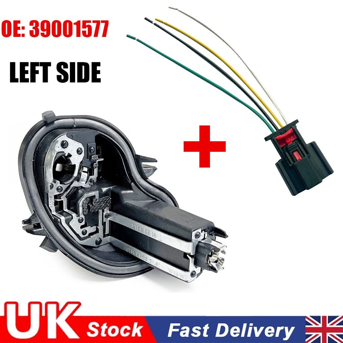 FOR VAUXHALL ASTRA K REAR LEFT PASSENGER TAIL LIGHT BULB HOLDER + WIRING PLUG