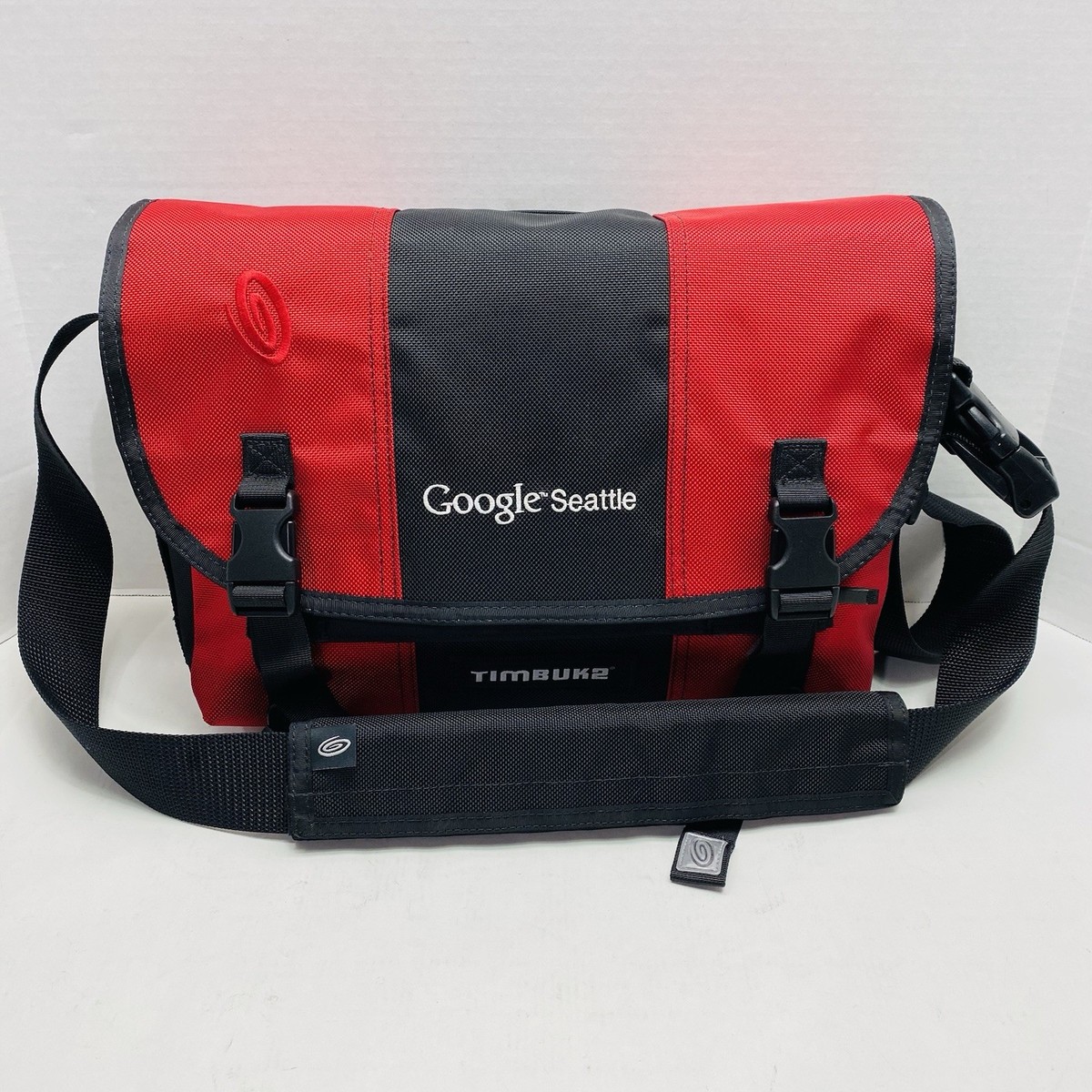 Timbuk2 GOOGLE SEATTLE Messenger Bag SMALL Red Black Map Lining