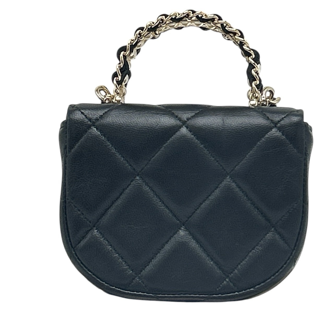 CHANEL Mini Mini Matelasse Quilted Lambskin Top Handle Micro CC Pearl Black image 4