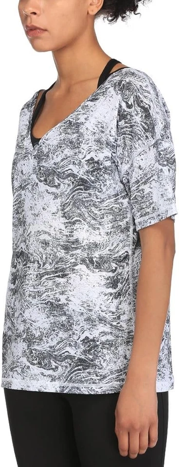 Puma ladies T-shirt Dancer Drapeey Tea Top, Black Quarry / White, XS - Image 3 of 4