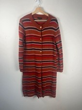 Vintage Zilch Damen lange Strickjacke mit Kno...