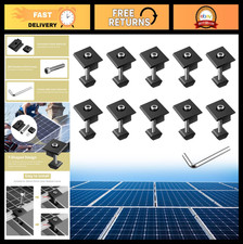 10pcs Solar Panel Mid Clamps - Aluminium T-Shaped Mounting Brackets for Metal 