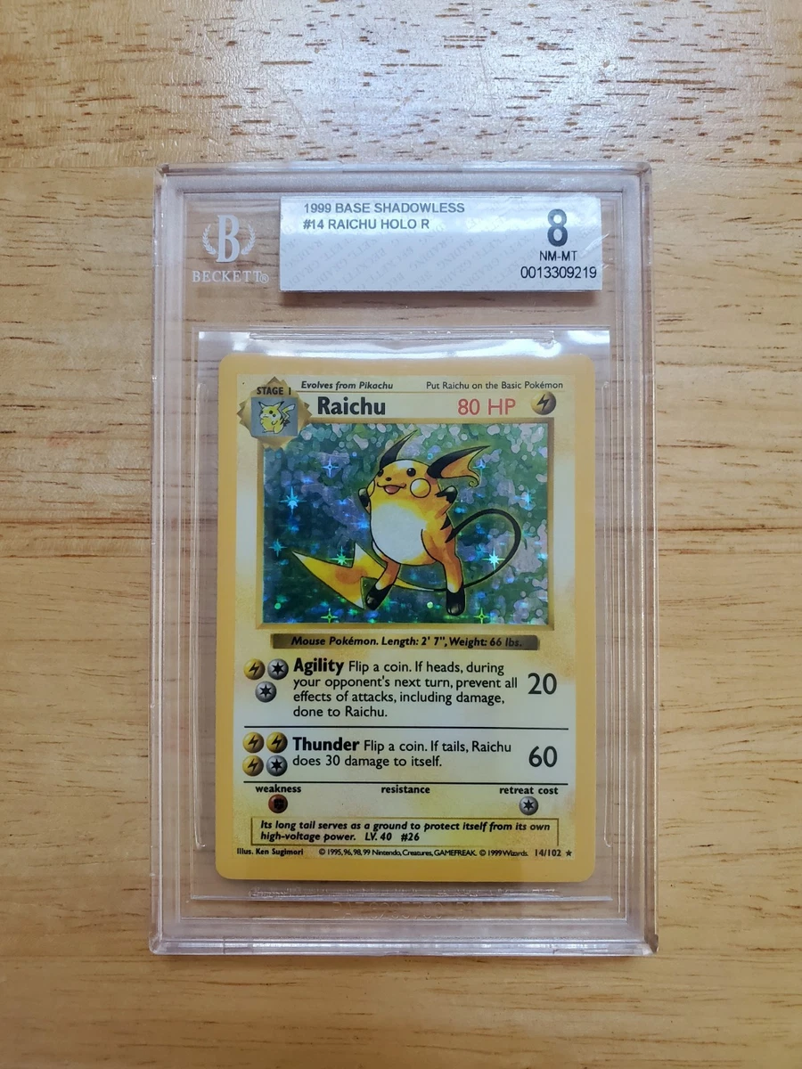 Raichu Pokémon TCG Shadowless Individual Collectible Card Game