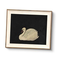 Framed Wall Art for Living Room, Swan Art Canvas 12L" x 10W" Animals-  Zwaan  