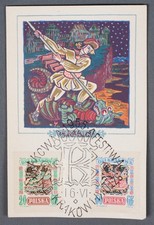 MayfairStamps Poland 1955 Art Festival Customs Legends of Krakow Post Card aaw_3