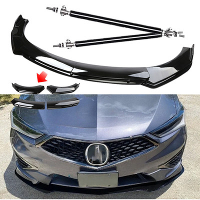 Front Bumper Lip Body Kit Spoiler Splitter Glossy Black For Acura Integra