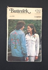 Men's Shirt Size 44 Large Chest 44 Butterick 4742 Vintage 1976 Sewing Pattern