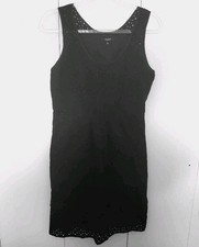 Madewell Black Eyelet Dress-Size 6-Sleeveless-Lined-Pockets-side Zip