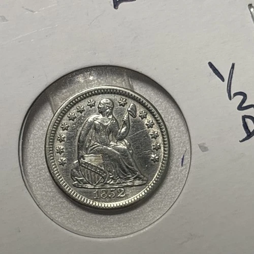1852-P Seated Liberty Half Dime — photo from the most recent tracked eBay sale
