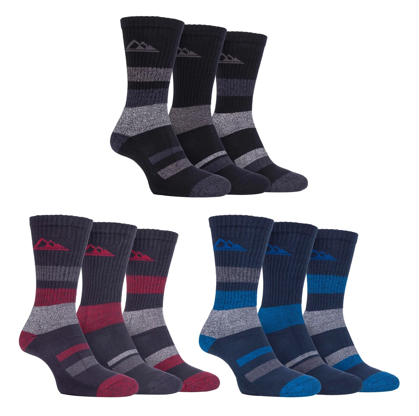 Storm Bloc - 3 Pairs Mens Anti Blister Hiking Socks Cushioned Sole for Summer