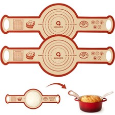 Silicone Sourdough Bread Sling Mat - 2Set Round Dough 2Pcs Red, Red