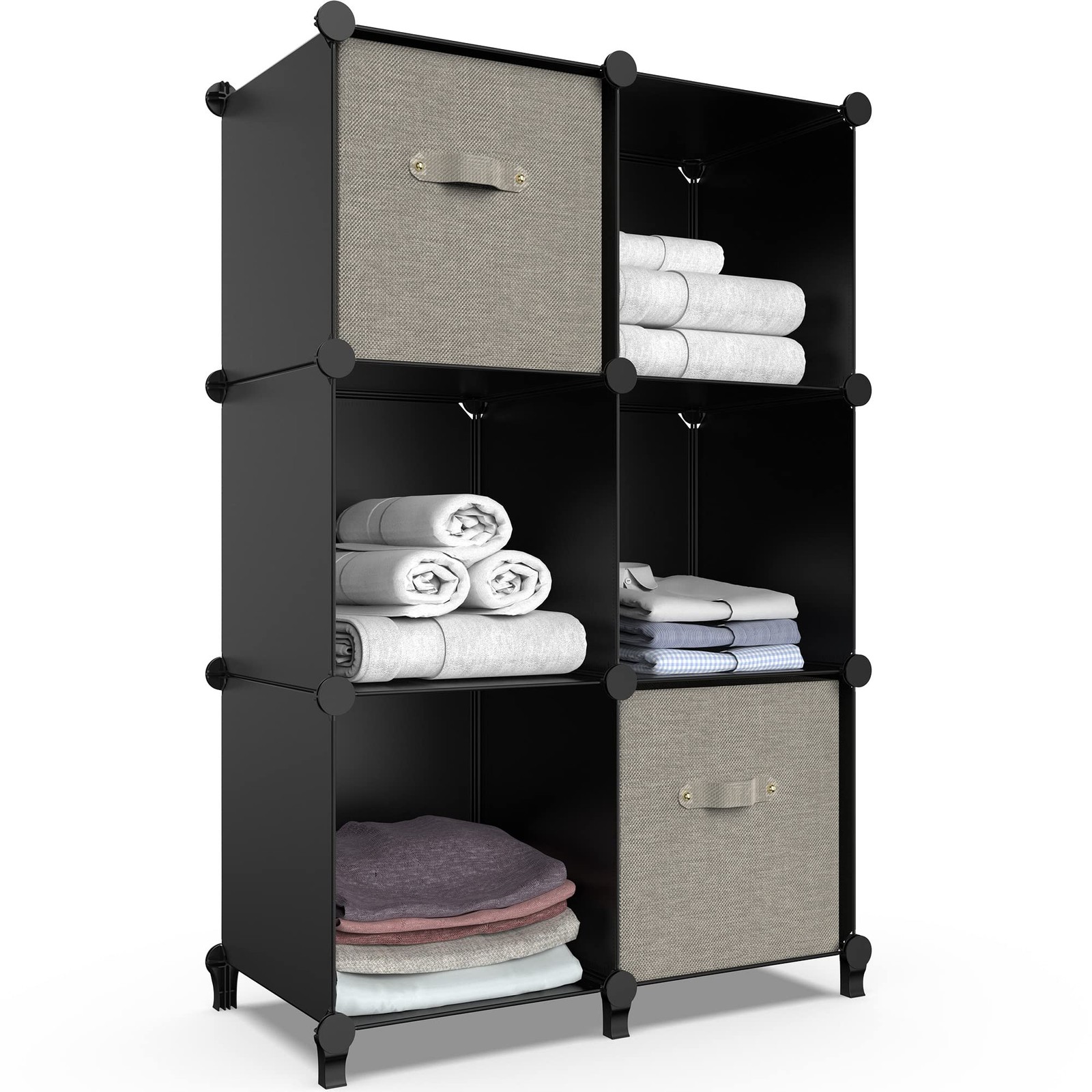 6-Cube Storage Organizer Closet Organizer Storage Cabinet Shelf Bookcase Book...