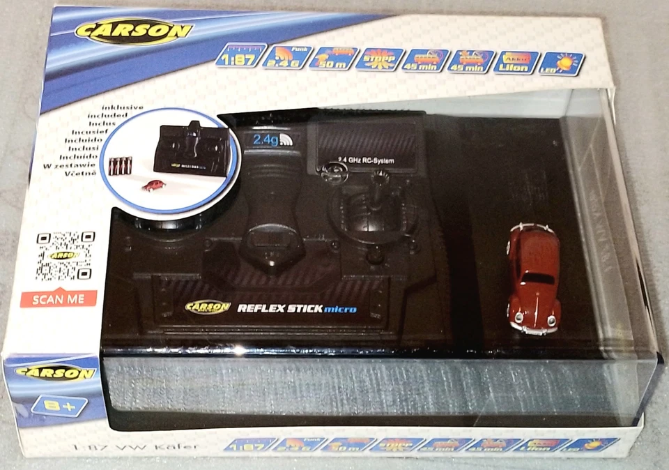 CARSON VW Beetle rot 2.4G 100% RTR - H0 - 500504147 - Brandneu in OVP ungeöffnet - Bild 2 von 2