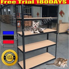 EXTRA THICK 5 TIER METAL SHELVING UNITS STORAGE RACKING SHELVES GARAGE WAREHOUSE