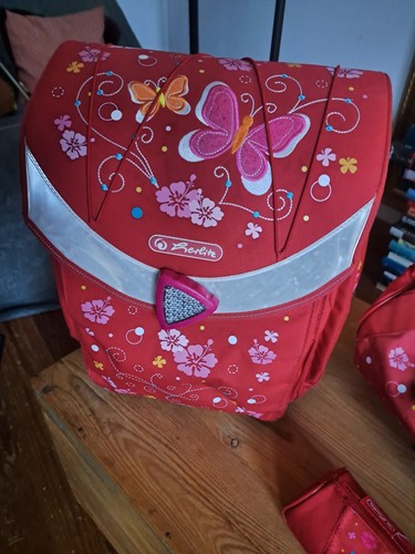 Herlitz Schulranzen Set 1. Klasse Mädchen Rot Schmetterlinge top! - Bild 2 von 4