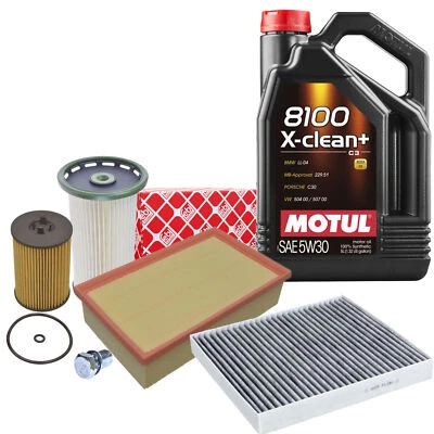 FEBI BILSTEIN FEBI Filter Satz 5L MOTUL 8100 X-CLEAN 5W30 für VW GOLF 7 PASSAT B8 1.6-2.0 TDI