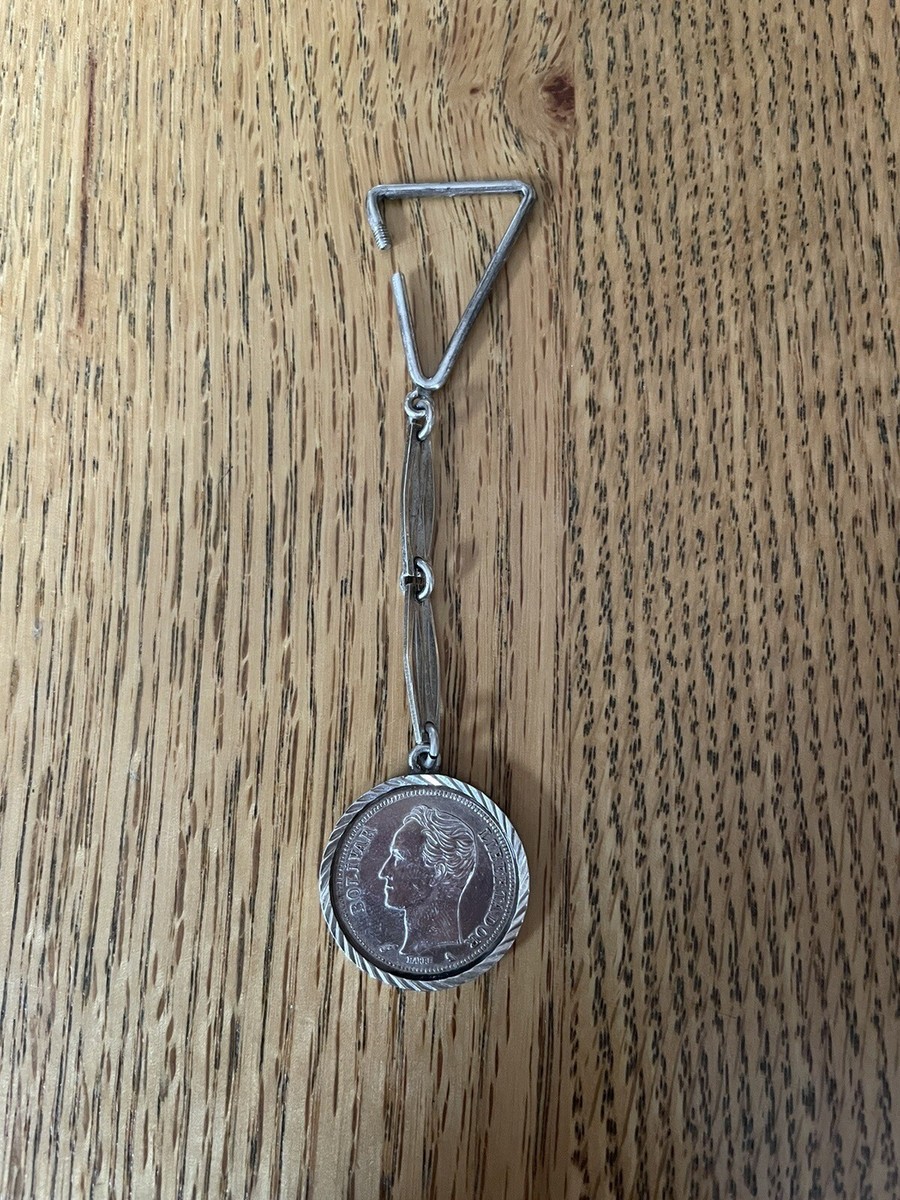 Vintage 1960 Venezuela Bolivar Libertador Silver Coin With Sterling Key  Chain | eBay UK