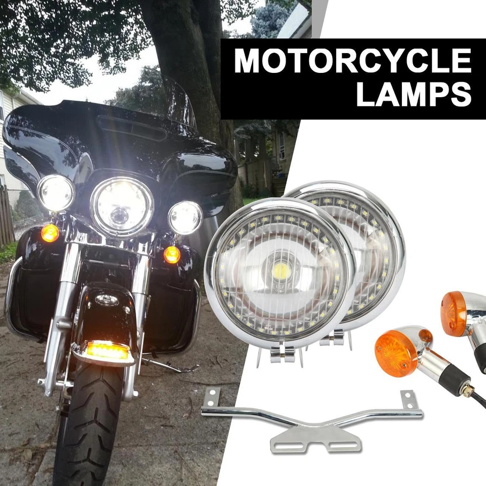 Luz de punto de señal de giro de barra de paso para Kawasaki VN Vulcan 1500 1600 1700 Nomad Foto 2 de 4