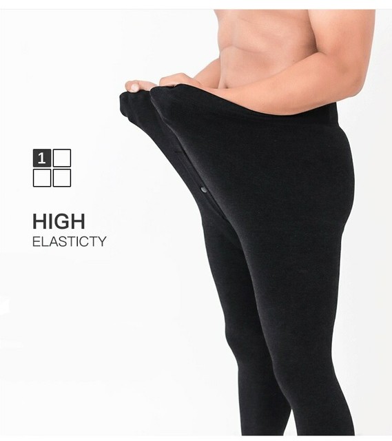 Black Men Fur Lined Elastic Velvet Thermal Long Johns Legging Underwear Pants eBay