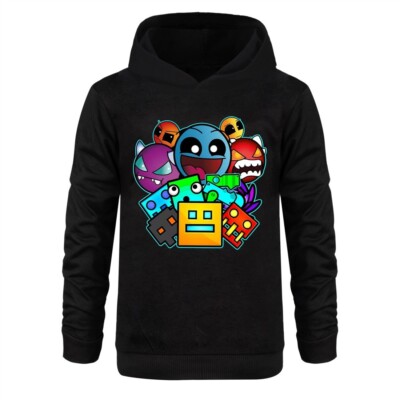 5-13 Year Old Geometry Dash Boys' Sweatshirt with Cotton Pullover