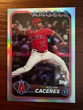 2024 Topps Series 2 Kelvin Caceres #680 Rainbow Foil RC Angels