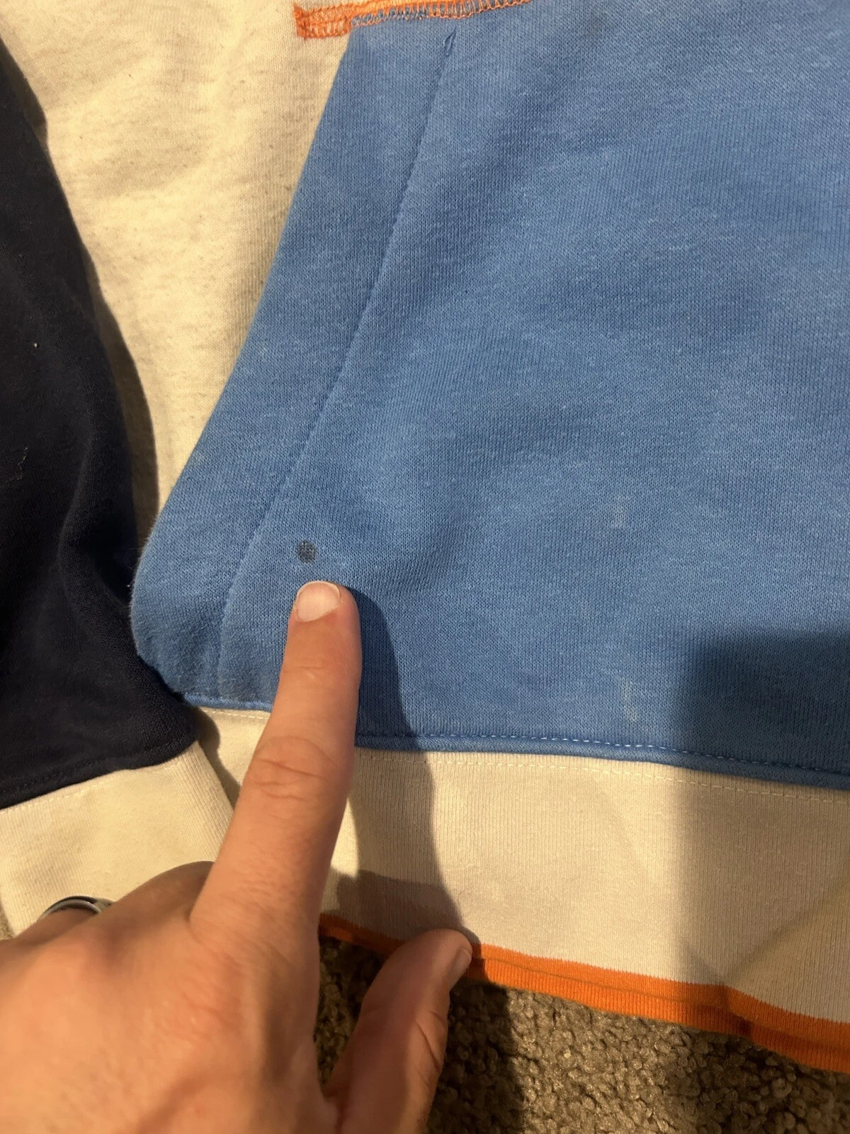 OFF WHITE Felpa con cappuccio Nike Jordan Girls LG Ivory Heathered Navy Backyard Adventure Boxy cotone