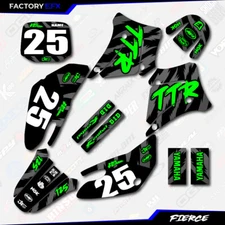 Black & Green Fierce Racing Graphics Kit fits 00-07 YAMAHA TTR125 TTR 125 decals