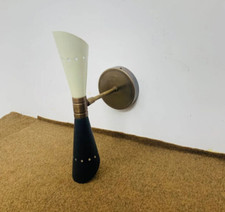 Wall Sconce 1950's Mid Century Brass Italian Diabolo Wall Sconce Light Fixture