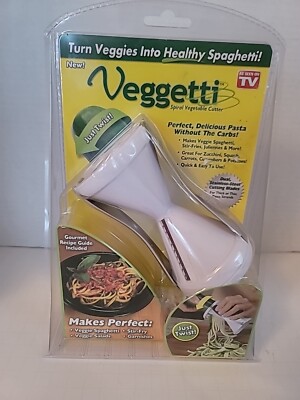 Ontel Veggetti Spiral Vegetable Cutter, Makes Veggie Pasta Pack of 1, White  NEW