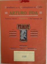 Calendario Arturo Foa 1928 - Forniture Ciclo Biciclette Principe Goricke Durkopp