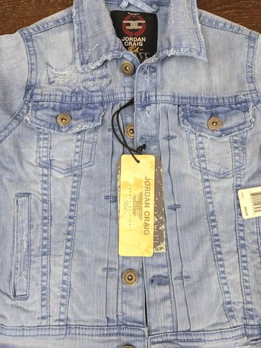 Jordan Craig Legacy Edition Denim Trucker Jacket Kids Size 5 Blue Sky Foam NEW - Picture 5 of 7