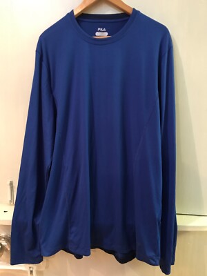Fila Shirt Mens XL Base Layer Long Sleeve Top Blue