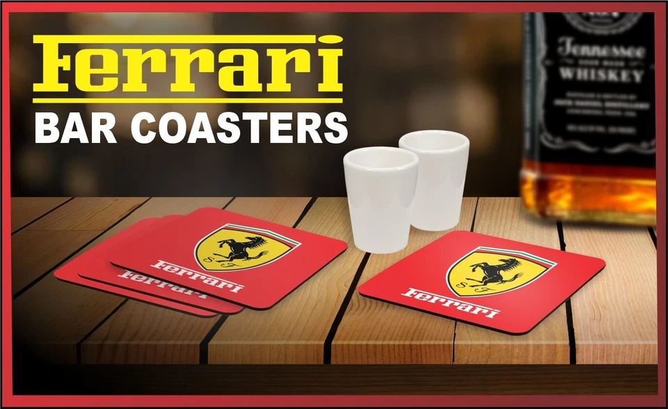 Ferrari Bar Coasters - 4, 6, 12, and 24 Sets - BIGGER!!! - Image 3 of 4