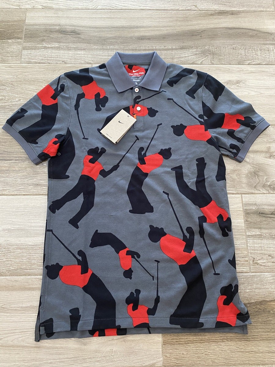 NIKE TW TIGER WOODS ALL OVER PRINT CHAMPIONSHIP GOLF POLO