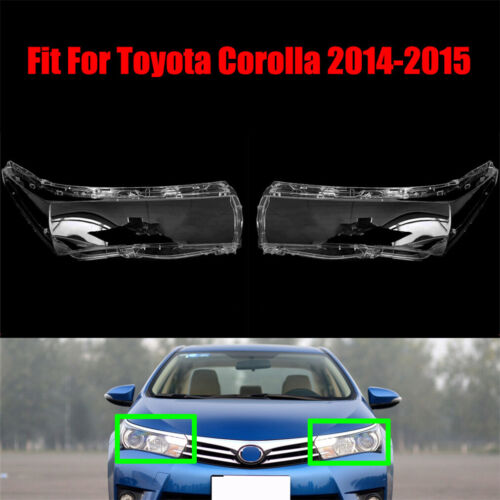 For 2014-2015 Toyota Corolla Left+Right Side Headlight Clear Lens Cover - Picture 1 of 6