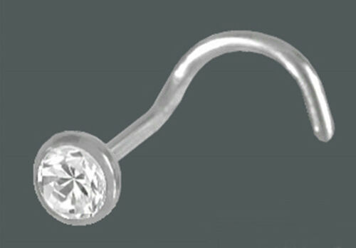 925 Silber Zirkonia Nasenpiercing Spirale Nasenstecker Stecker Piercing Gerade - Bild 9 von 10