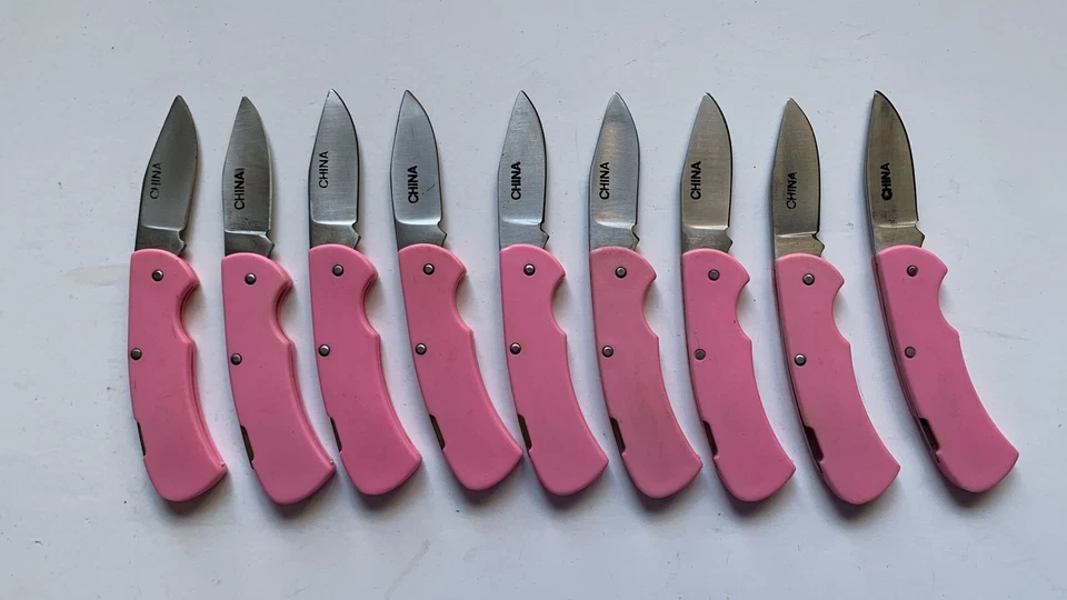 批量 9 件 粉色 Frost Cutlery 蛇医生 15 - 681 单刀片口袋刀 — 第 2/4 张图片